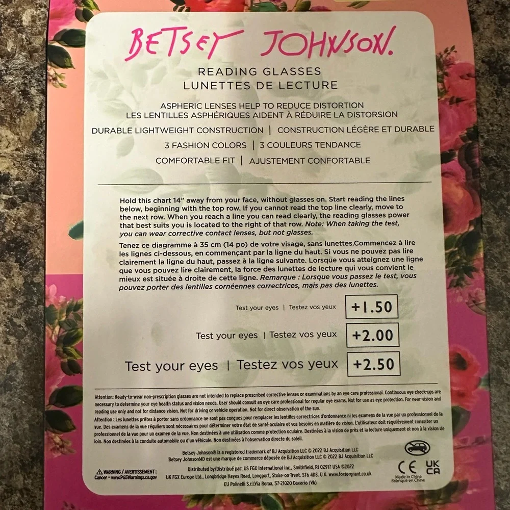 Betsey Johnson 3PCK Reading Glasses Set